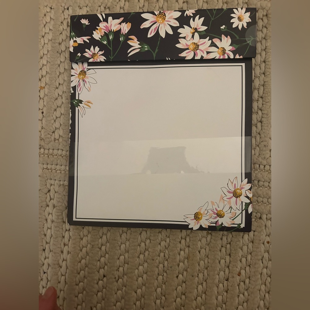 Vera Bradley Black Pink Floral Flower Patterned Notepad Note Pad W/ Pencil Case
